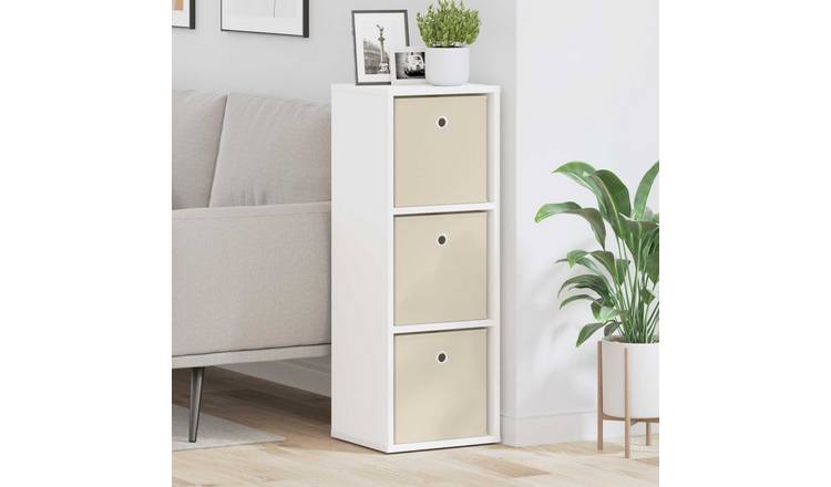 Walplus Sideboard with Drawers - White - 30.5 x 27 x 84.5 cm