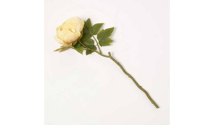 Homescapes Handcrafted Artificial Peony Flower Stem - Yellow