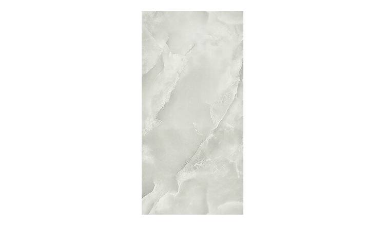 Living and Home 10Pcs Peel and Stick Marble Wall Tiles - Light Grey