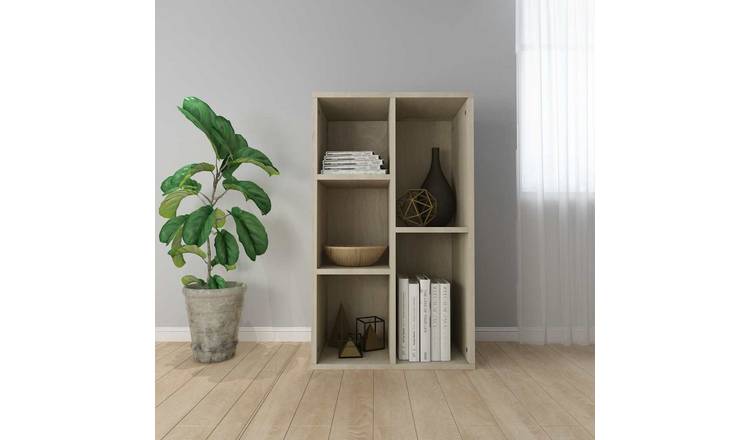Walplus 5 Compartment Book Cabinet - Light Oak - 50 x 25 x 80 cm