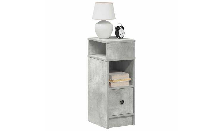Walplus 1 Drawer Bedside Cabinet - Stone Grey - 25 x 31 x 66 cm