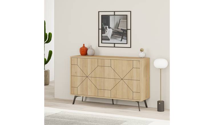 Decortie Dune 4 Sliding Door Sideboard - Oak