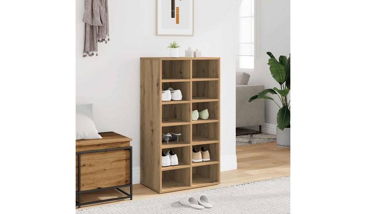 Walplus Engineered Wood Shoe Rack - Artisan Oak - 54 x 34 x 100.5 cm