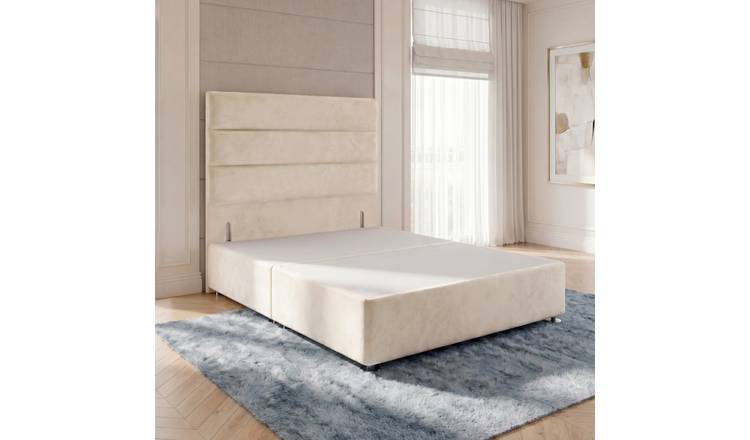 Somnior Regent Velvet King Divan Bed 54" Headboard - Ivory
