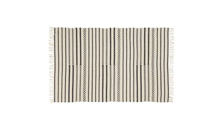 Orsina Black and White Bosie Madras Rug - 120 x 180cm