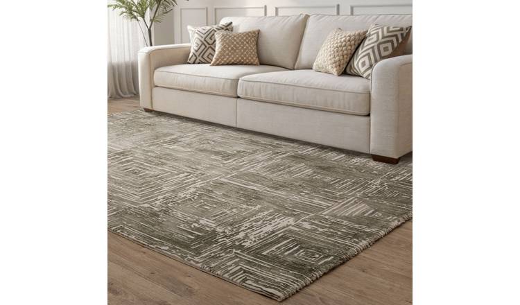Mega Flooring Green Modern Striped Rug - 80 x 150cm