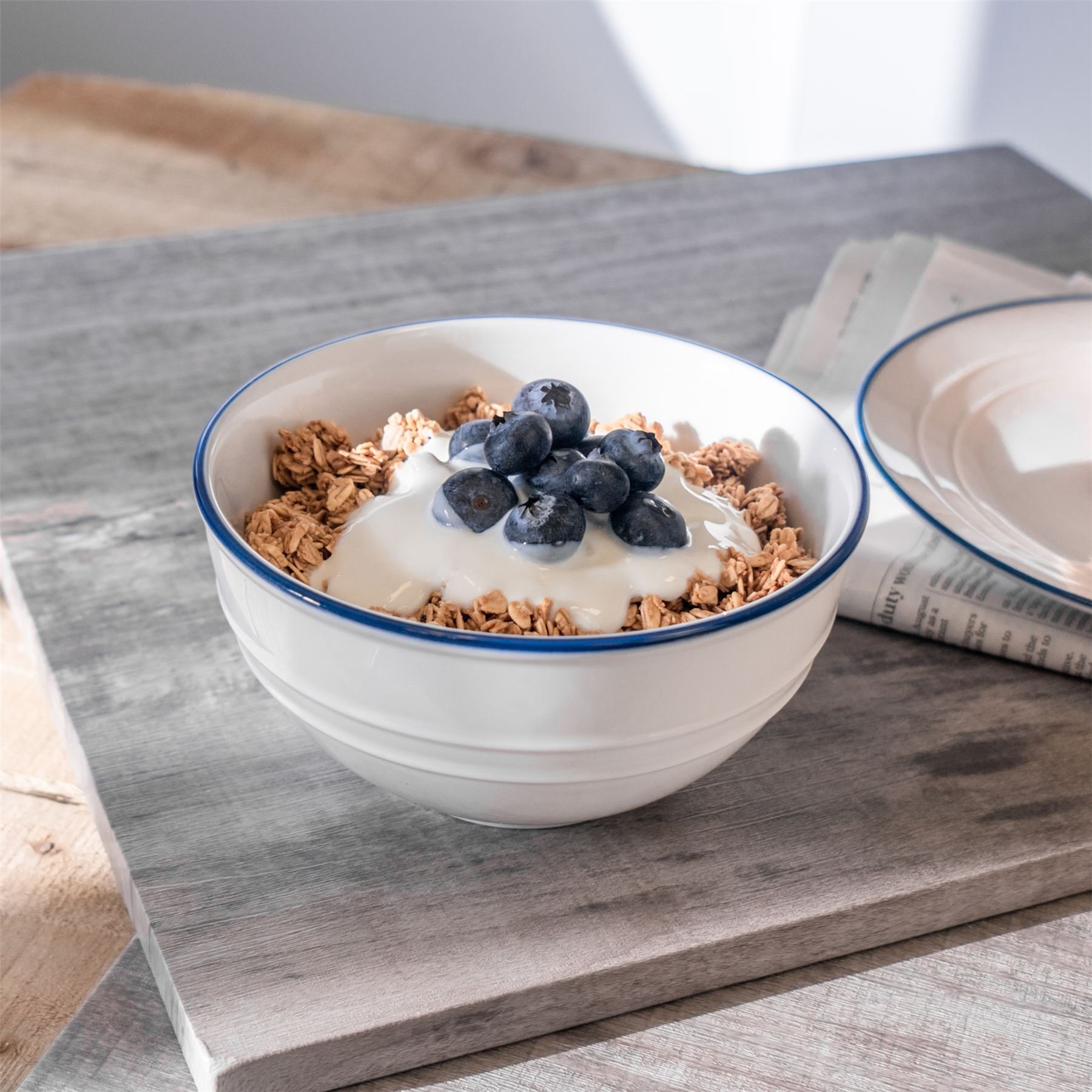 Nicola Spring White Farmhouse Cereal Bowls - Pack of 6 - Image 4