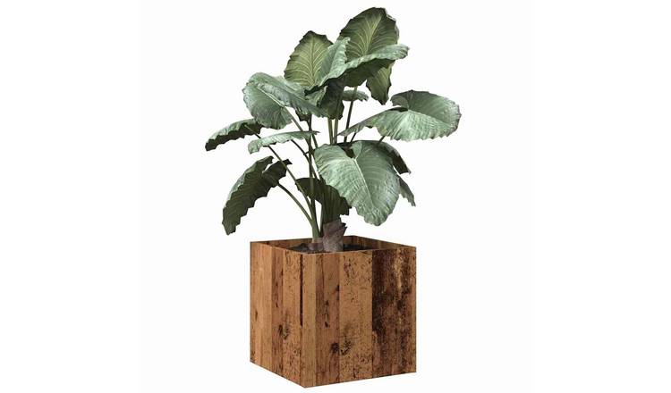 Walplus Wood Garden Planter - Old Wood - 40 x 40 x 40 cm