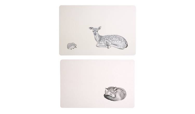 Orsina Set Of 2 Effy Mini Forest Placemats And Coasters - Assorted