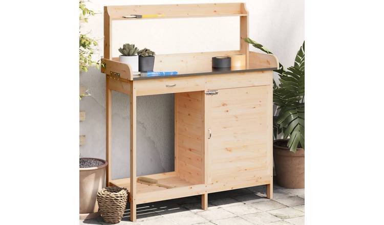 Walplus Solid Fir Wood Potting Table - 110.5 x 45 x 124.5 cm