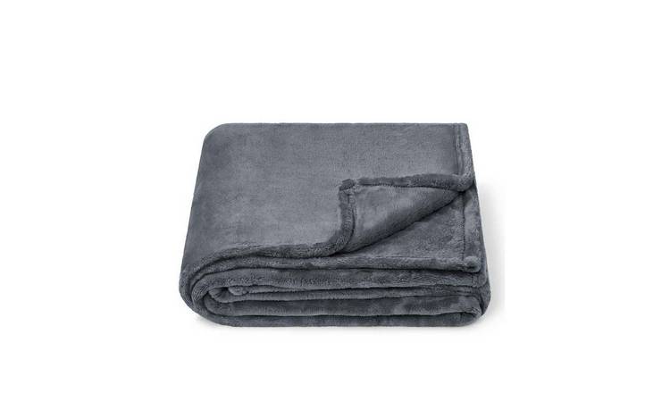 Brand Lab Fleece Charcoal Blanket - 150cm x 120cm