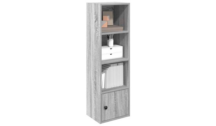 Walplus Engineered Wood Bookcase - Grey and Oak - 31 x 24 x 102 cm