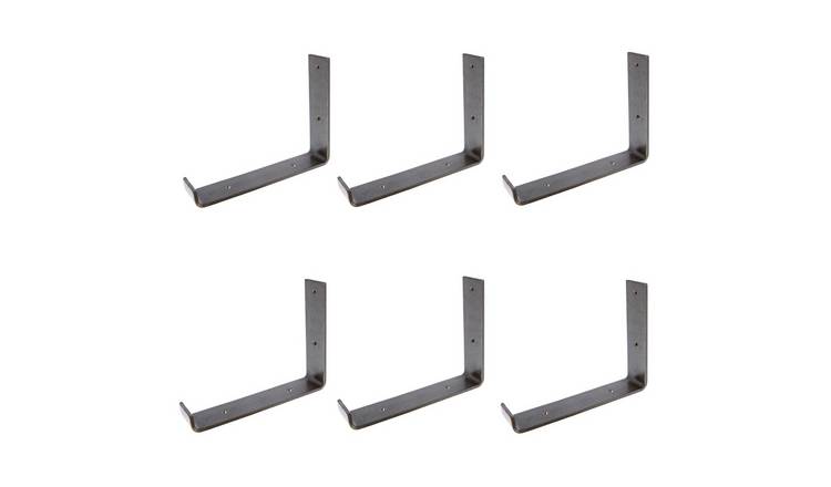 Hammer & Tongs Scaffold Board Iron Shelf Bracket - Raw - Set of 6
