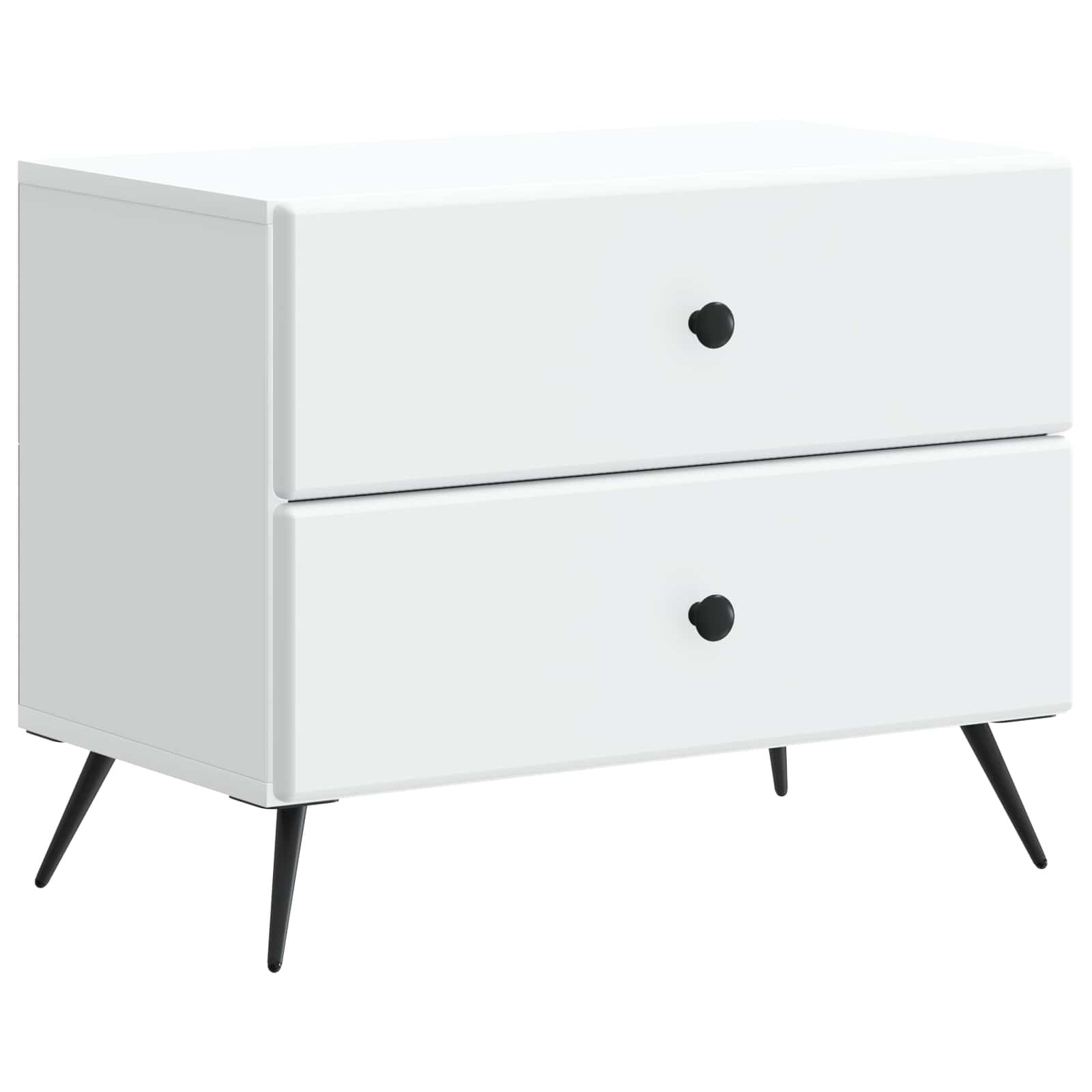 Walplus Engineered Wood Nightstand - White - 62 x 34.5 x 47.5 cm - Image 2