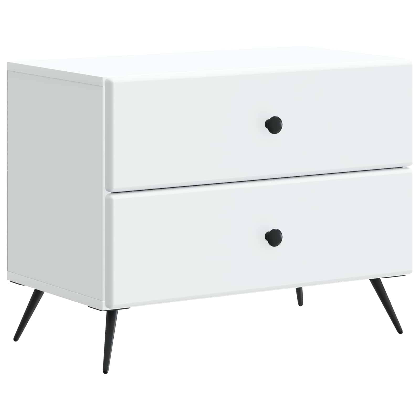 Walplus Engineered Wood Nightstand - White - 62 x 34.5 x 47.5 cm - Image 2