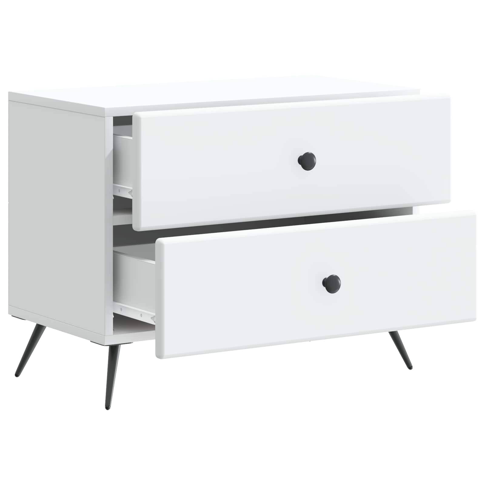 Walplus Engineered Wood Nightstand - White - 62 x 34.5 x 47.5 cm - Image 4