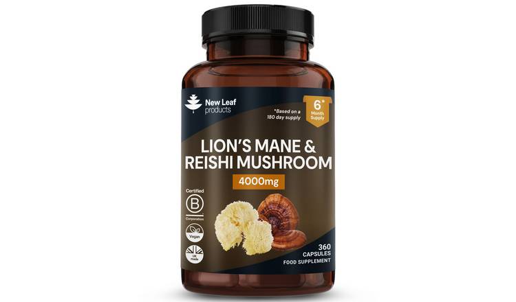 New Leaf Lions Mane & Reishi Mushroom 4000mg - 360 Capsules
