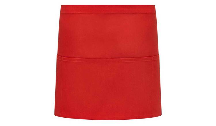 Brand Lab Unisex Adult Organic Front Pocket Short Apron - Red