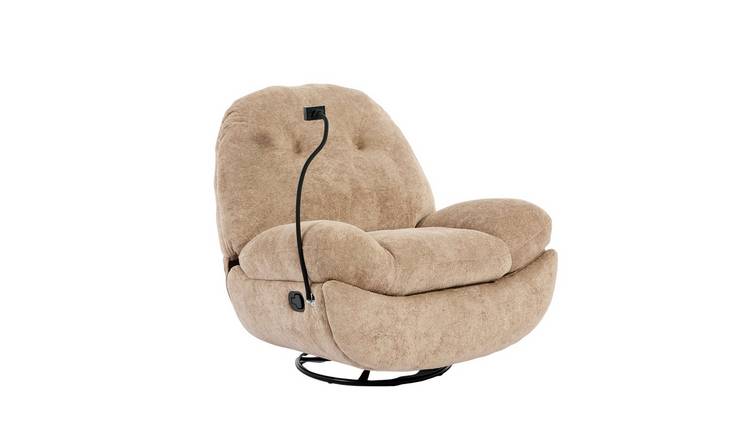 Furniture Online Phoenix Boucle Swivel Manual Recliner Chair – Oatmeal