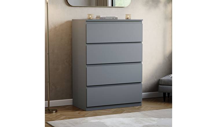 Vida Designs Denver 4 Drawer Chest - Grey