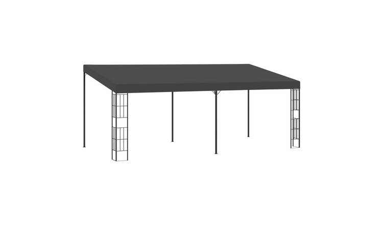 Walplus 3 x 6 m Fabric Wall-mounted Gazebo - Anthracite