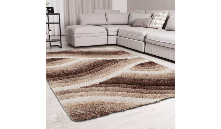 DS Living Ultra Plush Wave Shaggy Rug - Latte - 230x160cm