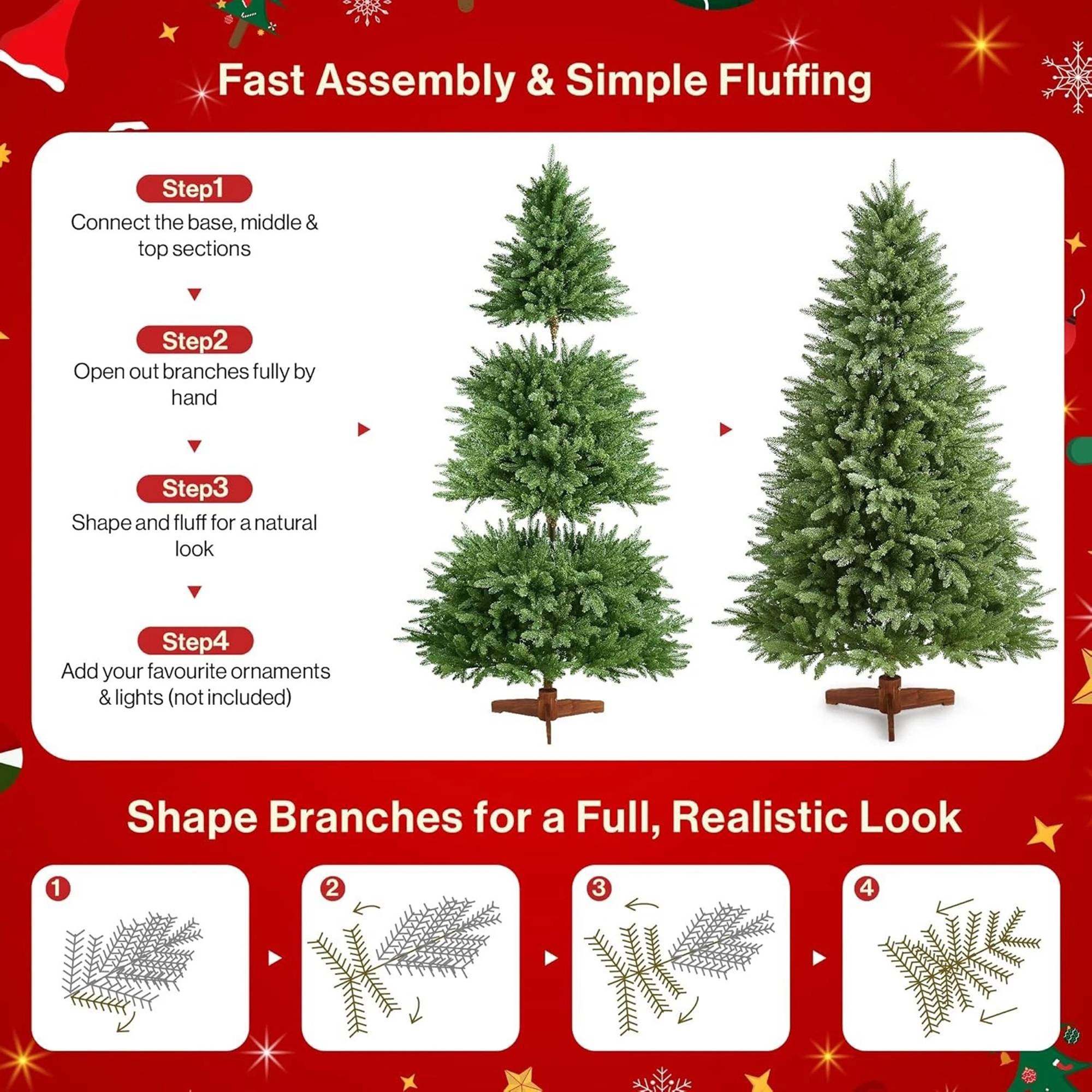 My Christmas 4ft Artificial PE Christmas Tree with 320 Tips - Green - Image 5