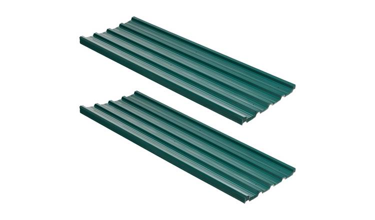Outsunny Pack of 24 Galvanised Corrugated Roofing Sheets – Green