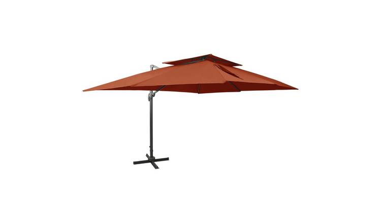 Walplus Cantilever Parasol - Terracotta - 400 x 300 x 274 cm