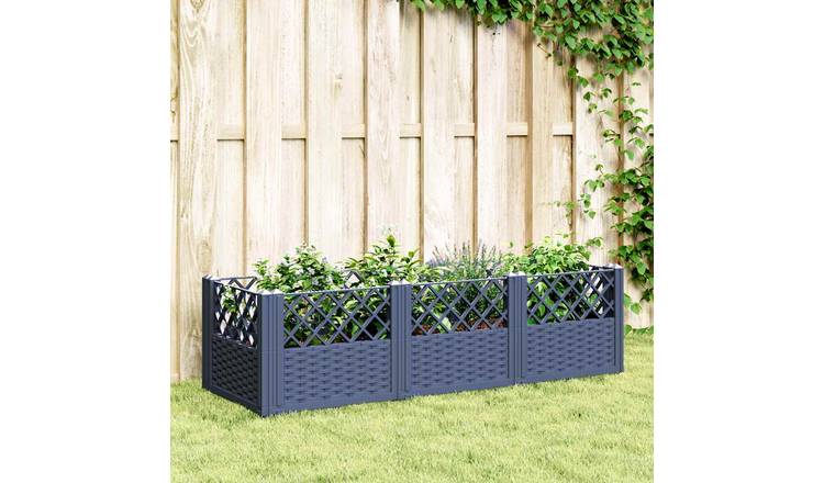 Walplus Polypropylene Garden Planter - Blue Grey - 123.5 x 43.5 x 43.5 cm