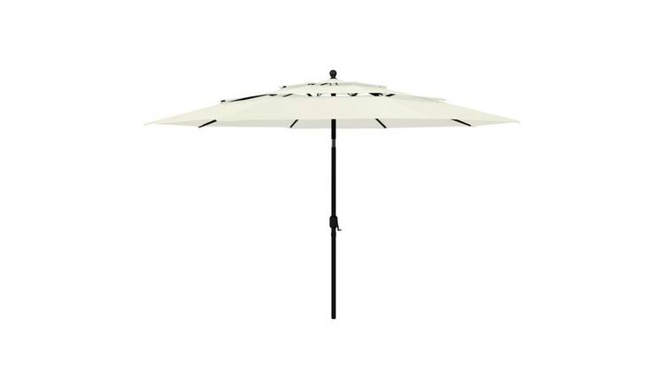 Walplus Polyester Garden Parasol - Sand - 350 x 260 cm