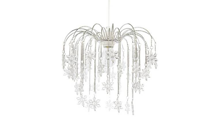 Happy Homewares Chrome Waterfall with Star Shaped Acrylic Pendant Shade - 33cm