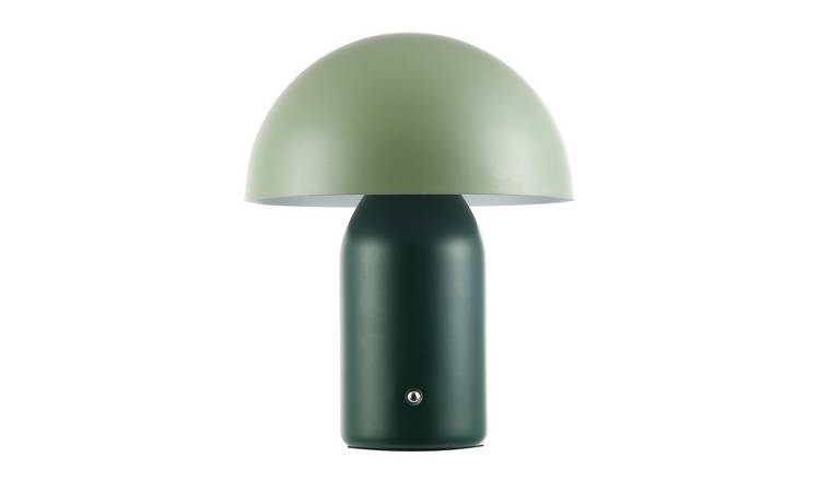 Happy Homewares Rechargeable Mushroom in Forest and Olive Table Lamp - 20cm