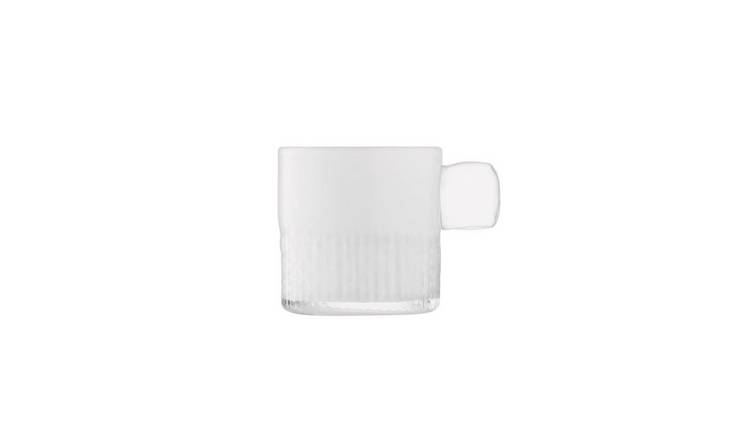 LSA International Glass Tealight Holder with Handle 9cm - White