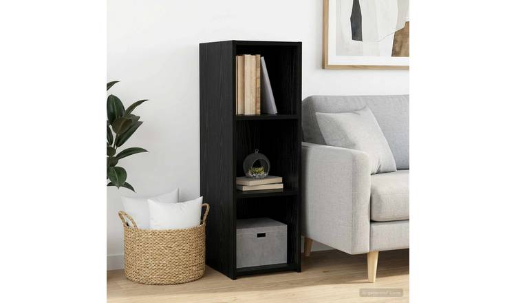 Walplus 2 Shelf Rectangular Sideboard - Black Oak - 30 x 41 x 93 cm