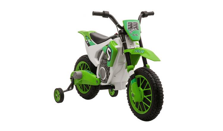 HOMCOM 3 to 5 Years 12V Training Wheels Kids Electric Motorbike – White