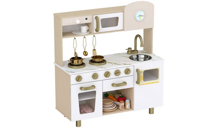 AIYAPLAY 3 to 6 Years MDF Rotating Coffee Machine Play Kitchen – White