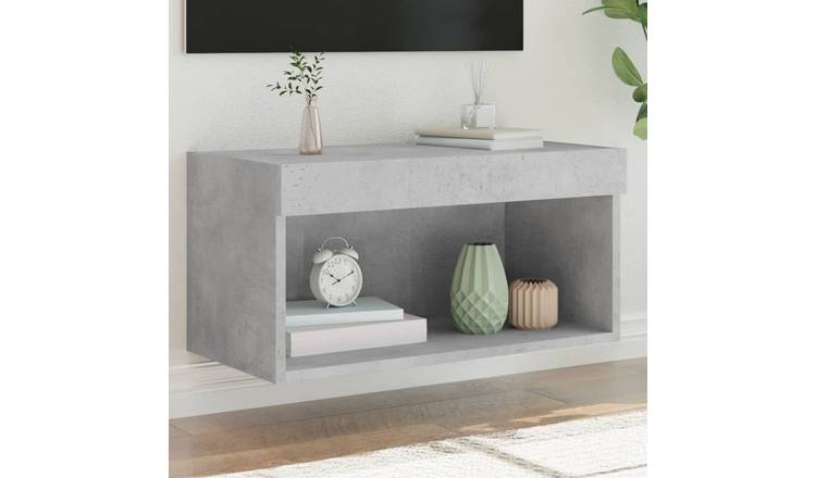 Walplus LED Engineered Wood TV Cabinet - Stone Grey - 60 x 30 x 30 cm