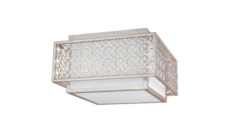 Elstead Kenney Flush Ceiling Light - Silver