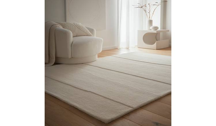 Mega Flooring White Modern Abstract Rug - 120 x 170cm
