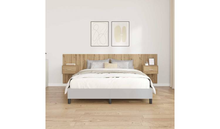 Walplus 3 Piece Engineered Wood Headboard Set - Oak - 257 x 32.5 x 80 cm