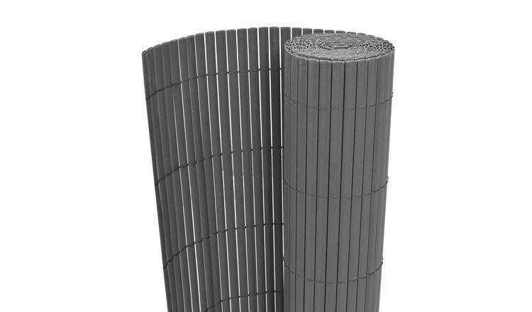 Walplus PVC Double-Sided Garden Fence - Grey - 90 x 300 cm