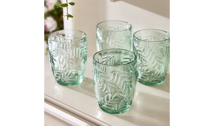 Dibor Set of 4 Laurier Glass Tumblers - Green