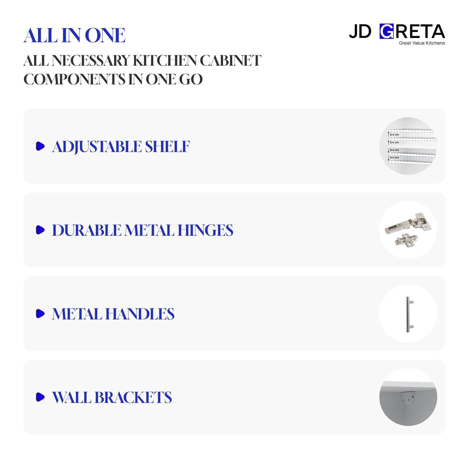 JD Greta 500mm Wall Cabinet with 1 Door - Sage Green Matt - Image 6