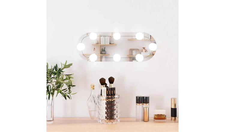 Walplus LED Oval Wall Mirror - Silver - 15 x 40 cm