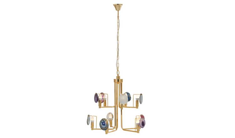 Orsina Glamour Agate 10 Light Ceiling Light - Gold