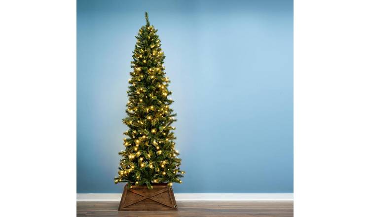 Christmas Tree World 6ft Pre-Lit Slim Wildhorn Pine - Warm White Lights