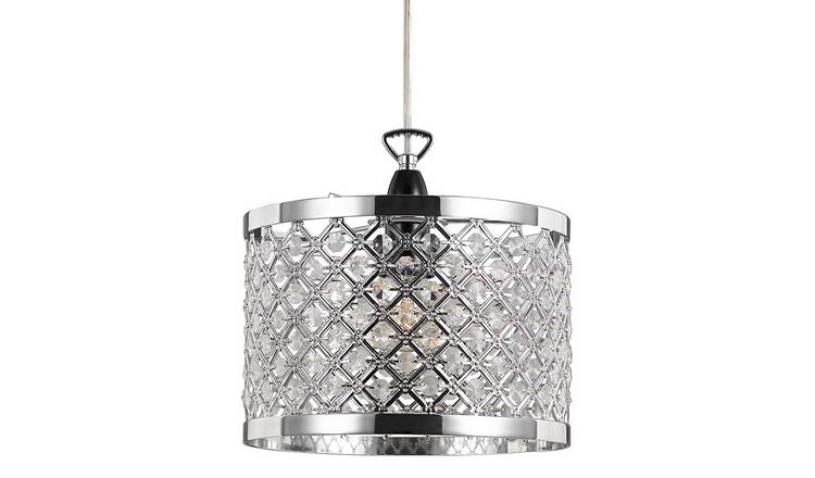 Happy Homewares Clear Sparkly with Beads Pendant Shade - 24cm