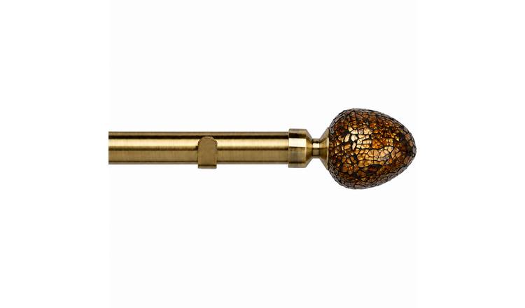 New Edge Blinds 28mm Antique Brass Alexia Fixed Eyelet Curtain Pole - 200cm