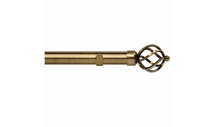 New Edge Blinds 28mm Antique Brass Cage Fixed Eyelet Curtain Pole - 70cm